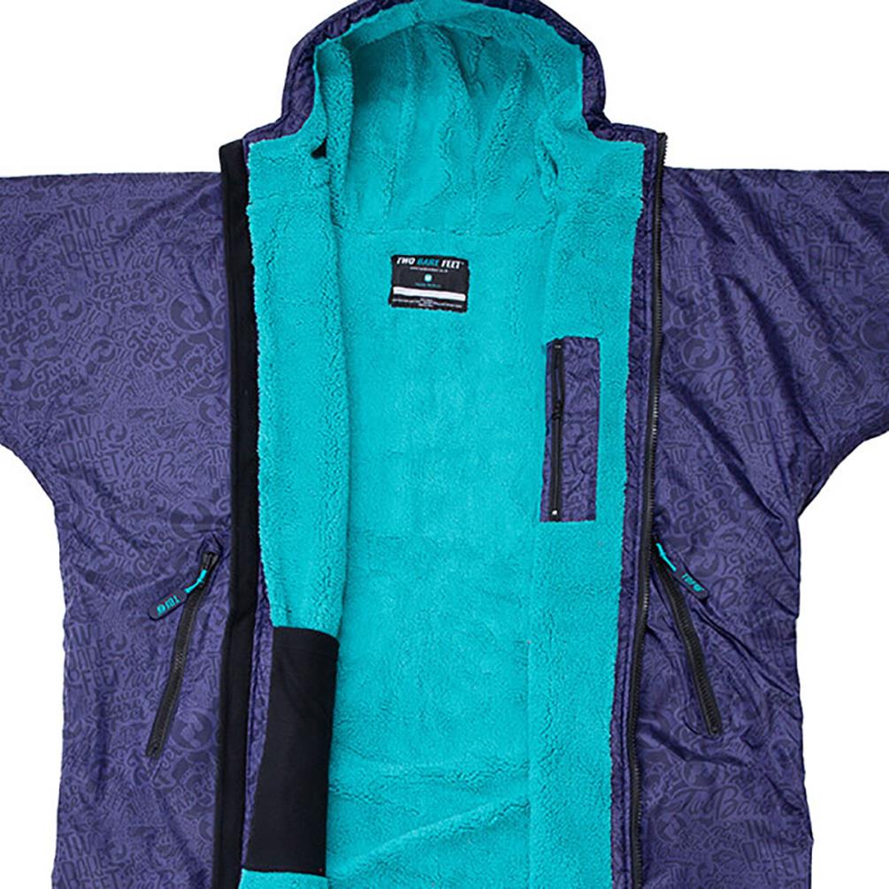 Two Bare Feet Kids Weatherproof Classic Print Changing Robe - Navy / Teal Extra Image 2